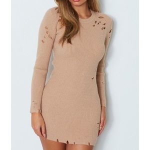 White Fox Boutique - Lincoln Knit Dress Camel XS